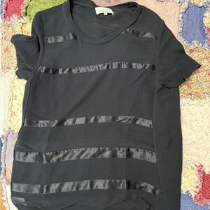 3.1 Phillip Lim Black Silk Short Sleeve Top - Size 4